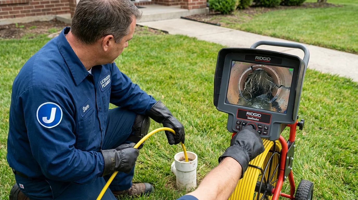 Sewer camera inspection being performed by Johns Plumbing LLC in Buchanan